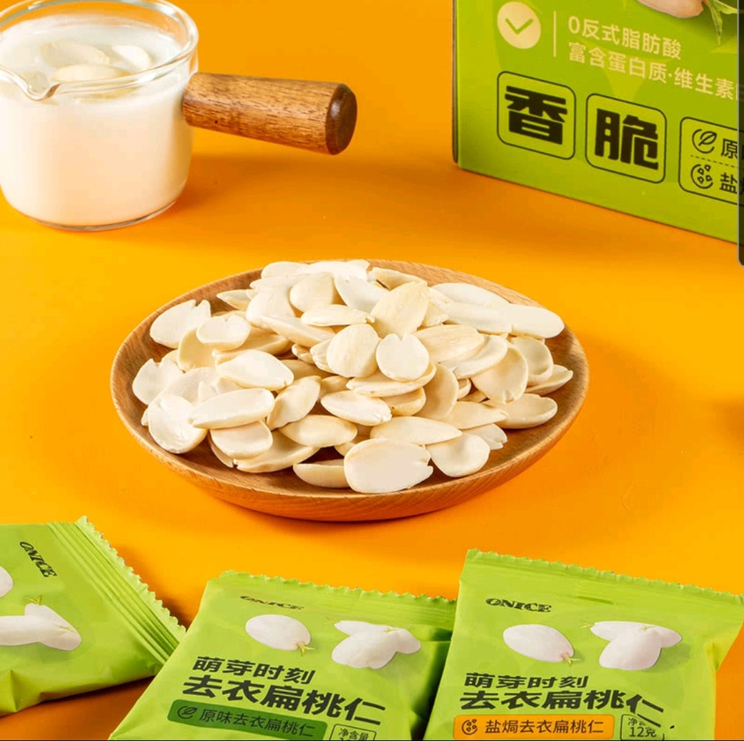 💥Sam's CLUB 山姆代購💥Onice 萌芽時刻去衣扁桃仁 600g (原味*25 + 鹽焗*25)