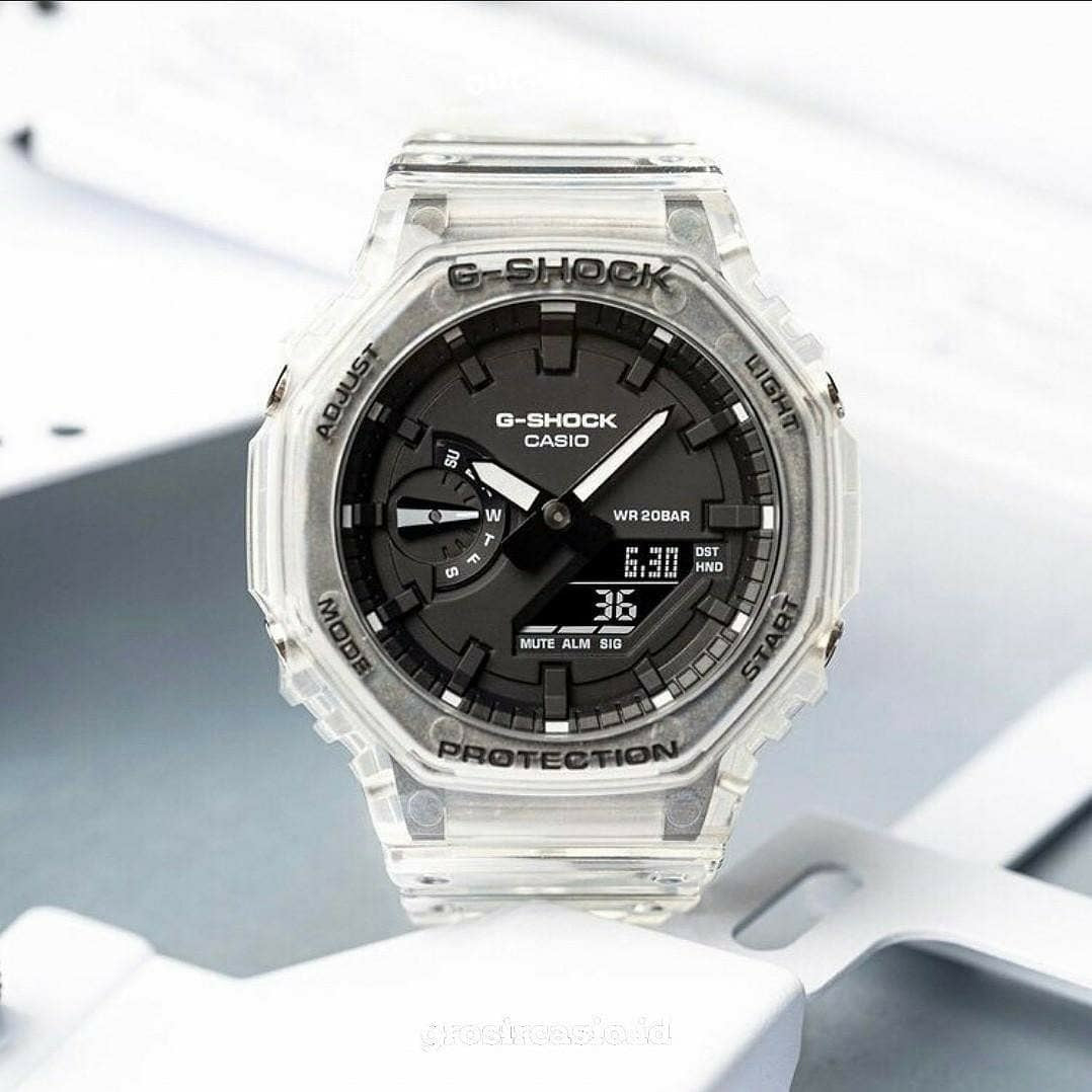 Casio G-Shock Transparent Pack 系列半透明樹脂手錶GA-2100SKE-7ADR