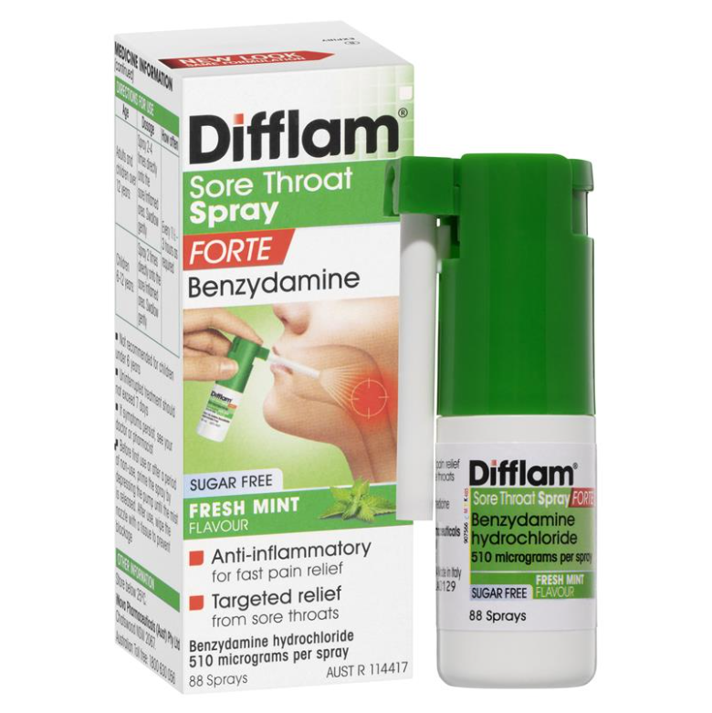 Difflam 特快靈雙效特效消炎喉嚨噴劑 Forte Sore Throat Spray 88 Sprays 15ml 澳紐記
