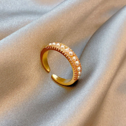 日本熱賣款 👑日系高級感珍珠戒指時尚個性高級冷淡風戒指 Ring👑👛-E1167
