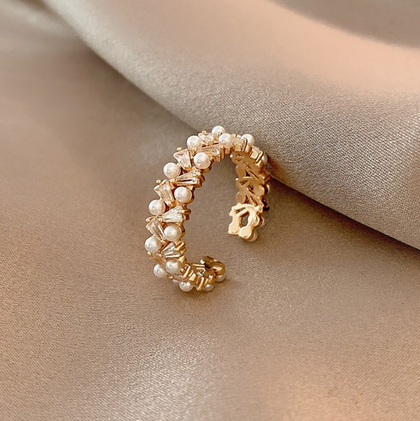 日本熱賣款 👑日系珍珠時尚個性高級冷淡風戒指 Ring👑👛-E1169