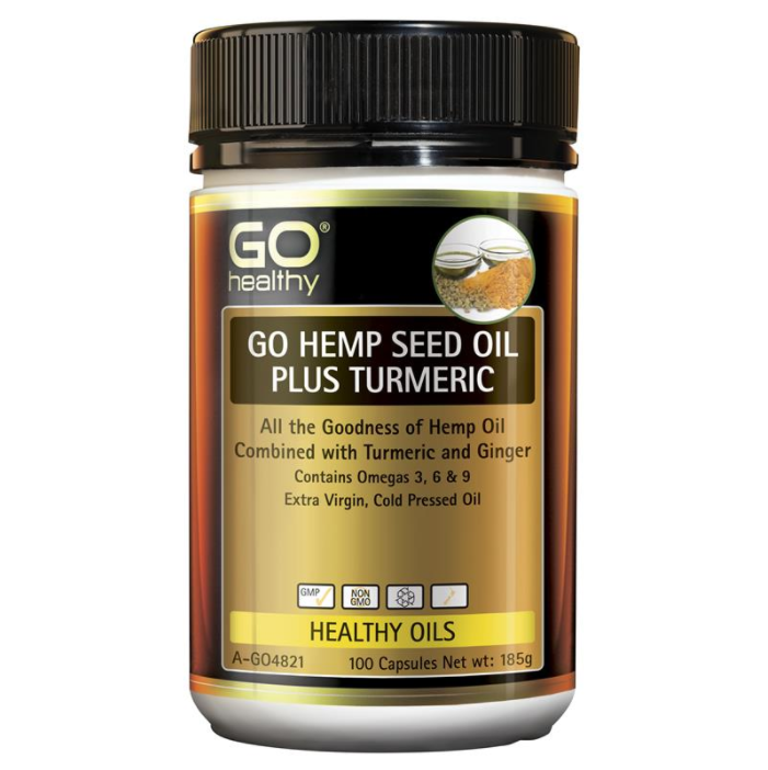 GO Healthy - Hemp Seed Oil Plus Turmeric 大麻籽油加姜黄素 100粒 - 現貨售完後12月初左右到貨