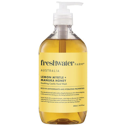 👑期間限定👑 Freshwater Farm -Lemon Myrtle Oil + Manuka Honey 檸檬桃金孃油 + 麥盧卡蜂蜜舒緩洗手液500ml