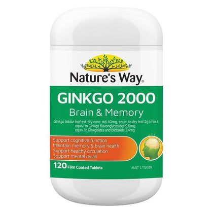 Nature's Way Ginkgo 2000 Brain & Memory 補腦片 120 粒