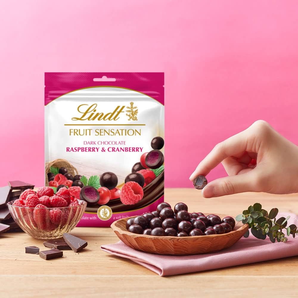 Lindt Fruit Sensation Dark Chocolate Raspberry & Cranberry Bag 150g – 澳紐記
