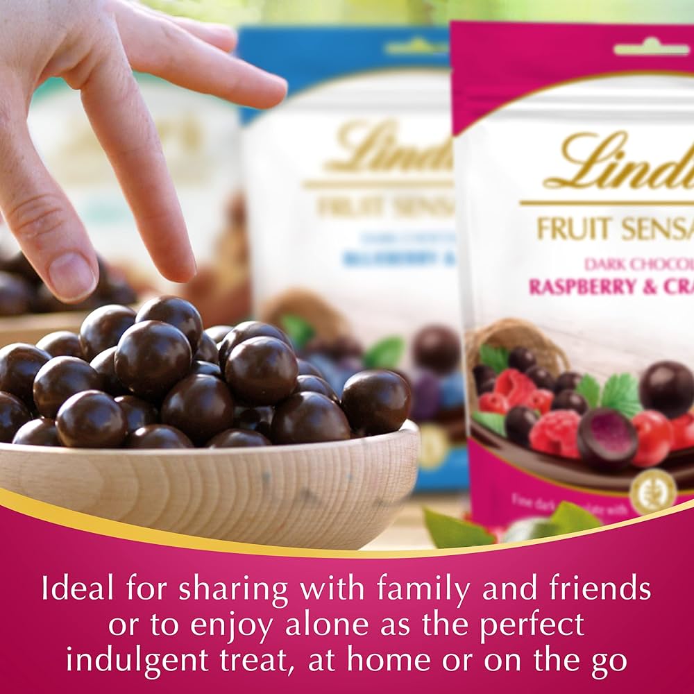 Lindt Fruit Sensation Dark Chocolate Raspberry & Cranberry Bag 150g – 澳紐記