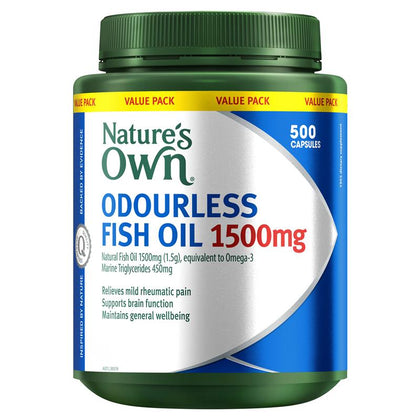 Nature's Own -  Odourless Fish Oil 1500mg 無腥味魚油 500粒 6月底左右到貨