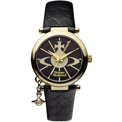 ⌚Vivienne Westwood VV006BKGD 黑色吊土星墜女士腕表 ⌚