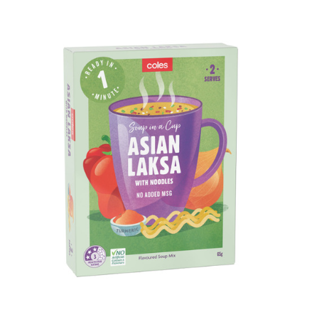 Coles Asian Laksa Soup Serves 2 亞洲風味叻沙湯 65g