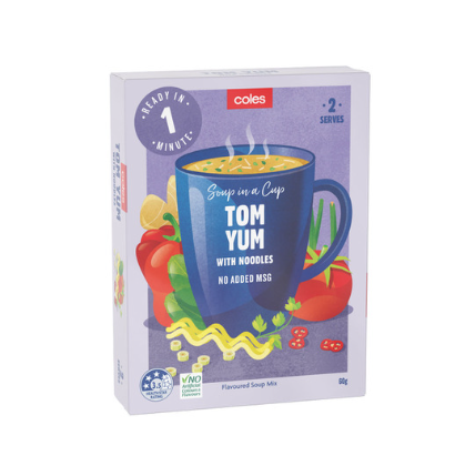 Coles Tom Yum With Noodles Soup Serves 2 60g
