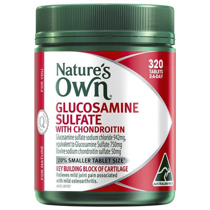 Nature's Own 葡萄糖胺+軟骨素 Glucosamine Sulfate With Chondroitin  320 Tablets 