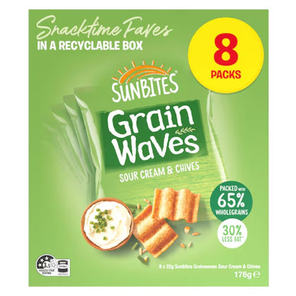 💥現金價💥Sunbites Sour Cream & Chives Wholegrain Chips 8 Pack - 現貨售完後12月初左右到貨