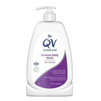 💥現金價💥EGO QV Ceramides 濕疹沐浴露  DERMCARE ECZEMA DAILY WASH  1kg 家庭裝 - 現貨售完後12月初左右到貨