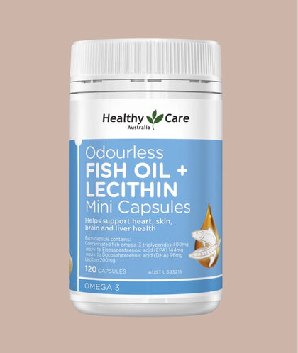 Healthy Care Odourless Fish Oil + Lecithin Mini Capsules 無腥味迷你魚油+卵磷脂 200粒 付款後三星期左右到貨