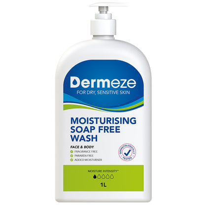 Dermeze Soap Free Wash 1 Litre 溫和潤膚沐浴露 1公升裝  - 現貨售完後12月底左右到貨