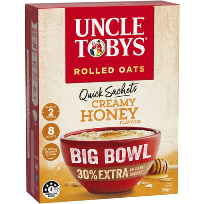 👑期間限定👑Uncle Tobys Oats Quick Sachets Big Bowl Creamy Honey Porridge 368g💥現金價💥