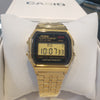 Casio 金色方形復古跳字錶(日本製) A159WGEA-1