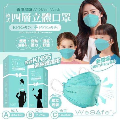 WeSafe(Blue)韓式四層立體口罩系列 (1盒25入)