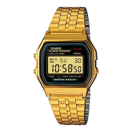 Casio 金色方形復古跳字錶(日本製) A159WGEA-1