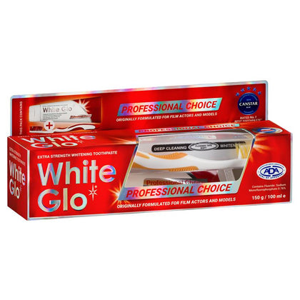 White Glo - Toothpaste Professional + Toothbrush 150g 紅色包裝