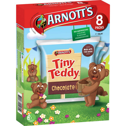 👑 期間限定👑 澳洲直送 👑 Arnott's Tiny Teddy Multipack Biscuits Chocolate 8 Pack 朱古力餅 8小包 200g  - 現貨售完後12月底左右到貨