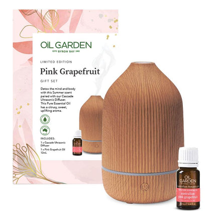 澳洲Oil Garden 3in1 Ultrasonic Diffuser 三合一超聲波擴香薰機 Oil Garden Pink Grapefruit Gift Pack