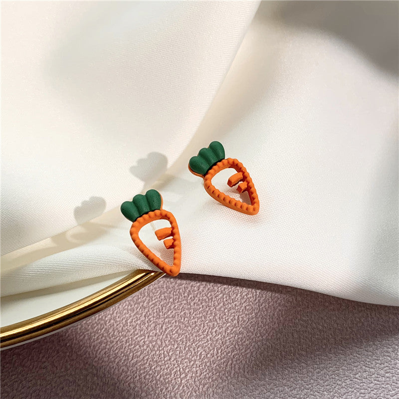 💍 👑最新設計可愛胡蘿蔔造型耳釘 cute carrot earrings 👑👛-E1015