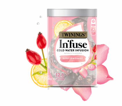 Twinings - 玫瑰檸檬水味茶包12包/罐
