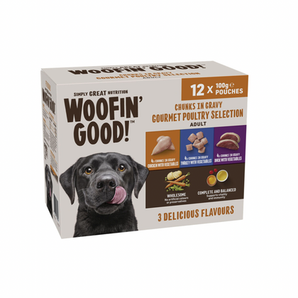 澳洲直送🇦🇺 Woofin Good Chunks In Gravy Mixed Selection 混搭肉類系列保健零食 獨立包裝12包x100g 🐶