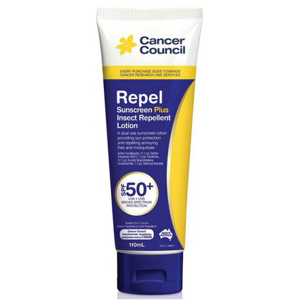 Cancer Council 防蚊蠅昆蟲專用防曬霜SPF 50+ Insect Repellent 110ml Tube