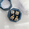 💍👑S925銀針👑 高質復古珍珠天藍色耳環 Earrings / 耳夾 Ear Clips👑👛-E1149