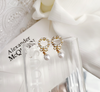 💍👑S925銀針👑 高質復古珍珠蝴蝶結簡約耳環 Earrings / 耳夾 Ear Clips👑👛-E1151