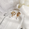 💍👑S925銀針👑 高質復古珍珠蝴蝶結簡約耳環 Earrings / 耳夾 Ear Clips👑👛-E1151