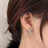 👑S925銀針 液態蝴蝶金屬風設計耳環 Earrings / 耳夾 Ear Clips👑👛-E1157