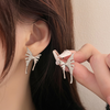 👑S925銀針 液態蝴蝶金屬風設計耳環 Earrings / 耳夾 Ear Clips👑👛-E1157