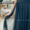 韓國製  針織拼接連衣裙中長款 - C1018