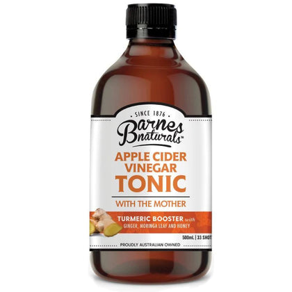 澳洲Barnes Naturals 姜黃酵母有機蘋果醋🍎500ml Barnes Naturals Apple Cider Vinegar Tonic with The Mother Turmeric Booster 500ml-- 約7月底到貨