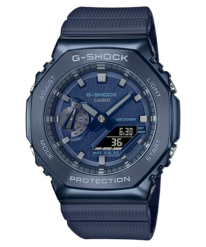 CASIO卡西歐 G-SHOCK 深海藍 金屬錶殼 八角型錶殼 GM-2100N-2ADR_44.4mm