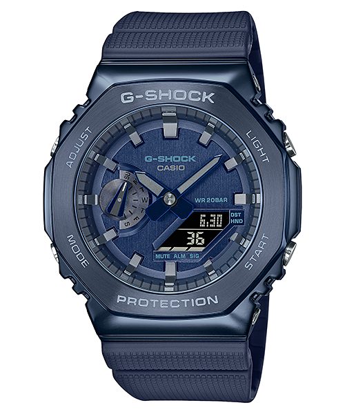 CASIO卡西歐G-SHOCK 深海藍金屬錶殼八角型錶殼GM-2100N-2ADR_44.4mm