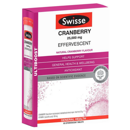 Swisse - Ultiboost Cranberry Effervescent 蔓越莓泡騰片 60粒