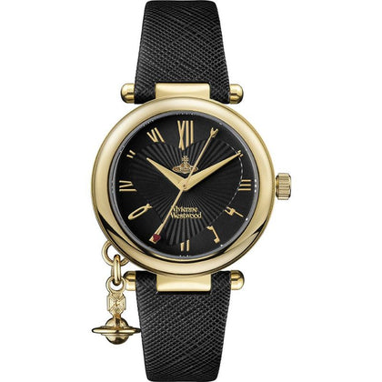 Vivienne Westwood 女士 Orb 心形錶帶手錶 VV006GDBLK